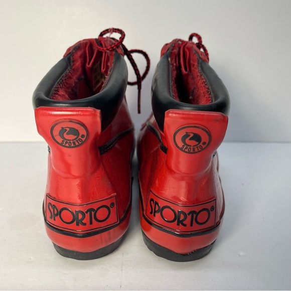Vtg SPORTO Women’s Lowcut Red Boots Waterproof Rubber Size 5 Duck Booties 80’s - Picture 8 of 11